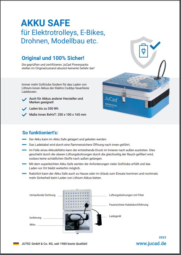 JuCad Akku Safe 5 JuCad Akku Safe, JuCad Powerpack, Sicherheit, Akku Safe, Akku Schutz, Brandschutz,