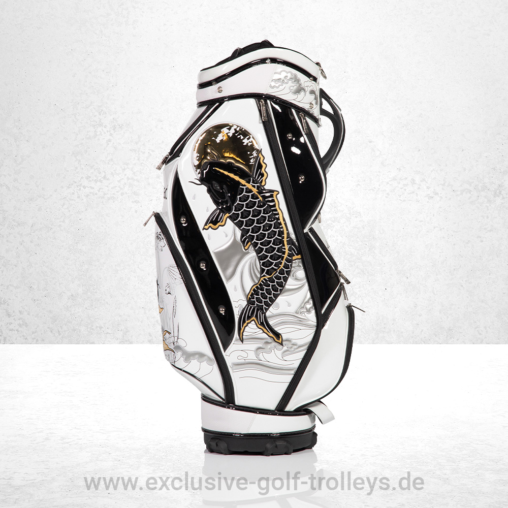 JuCad Golfbag Luxury Japan 4 JuCad Golfbag Luxury Koy Golftasche Luxury Limited Edition bestickt Luxusgolfbag