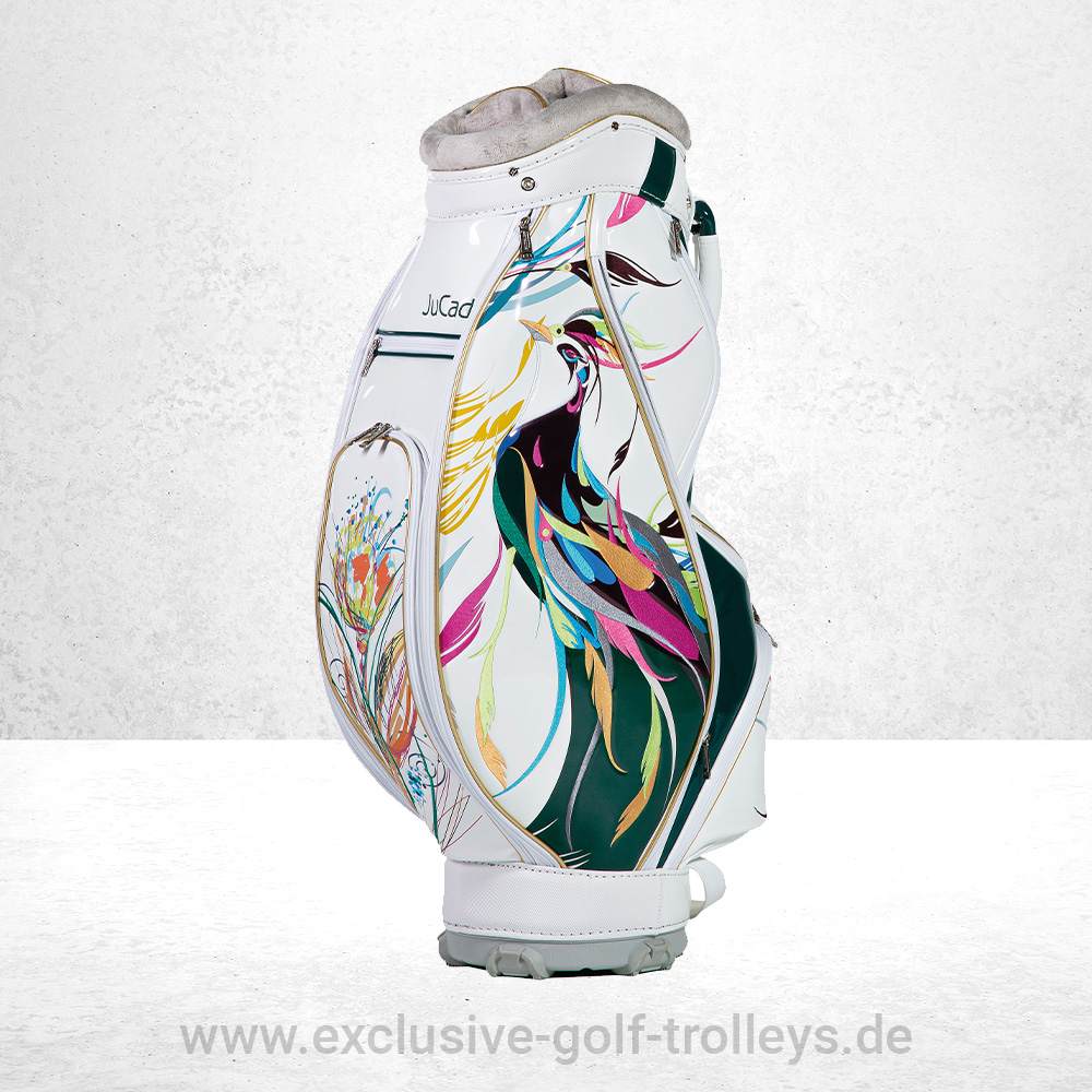 JuCad Golfbag Luxury Paradise 6 JuCad Golfbag Luxury Paradise Golftasche Luxury Limited Edition bestickt Luxusgolfbag weiß