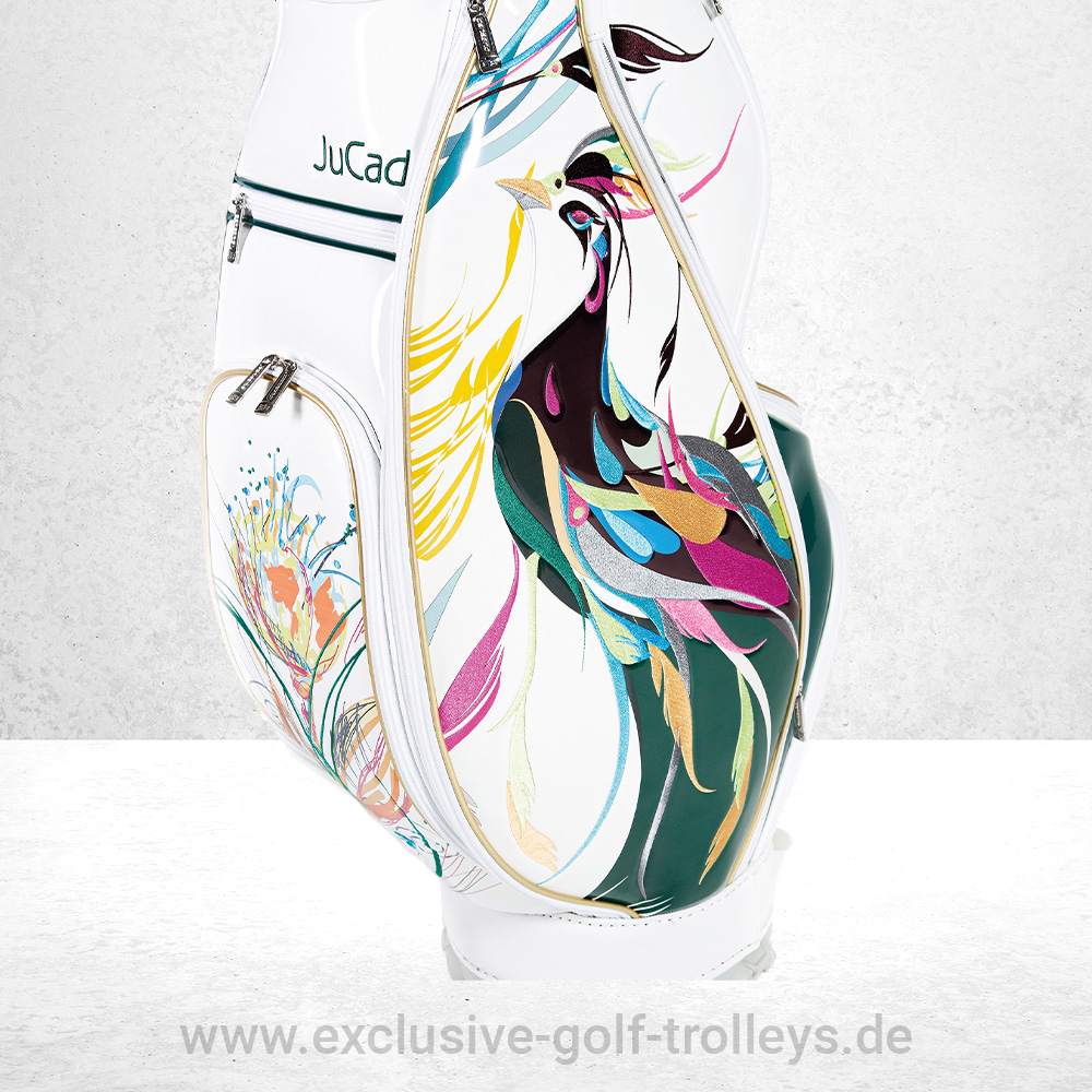JuCad Golfbag Luxury Paradise 11 JuCad Golfbag Luxury Paradise Golftasche Luxury Limited Edition bestickt Luxusgolfbag weiß