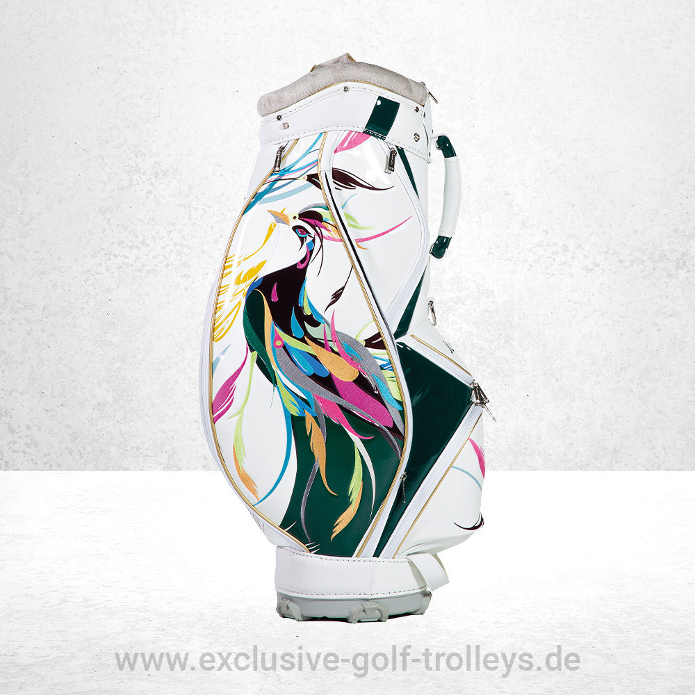 JuCad Golfbag Luxury Paradise 5 JuCad Golfbag Luxury Paradise Golftasche Luxury Limited Edition bestickt Luxusgolfbag weiß