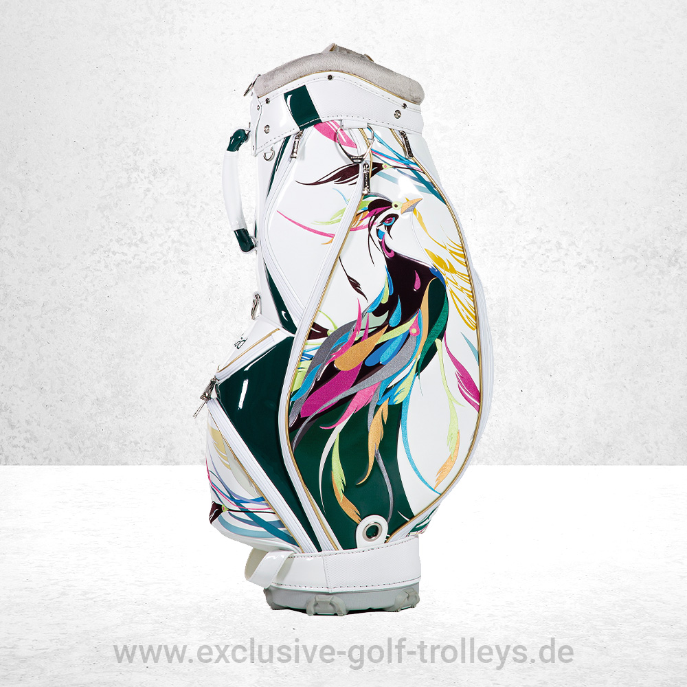 JuCad Golfbag Luxury Paradise 4 JuCad Golfbag Luxury Paradise Golftasche Luxury Limited Edition bestickt Luxusgolfbag weiß