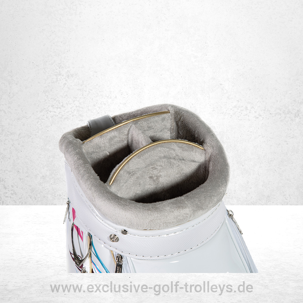 JuCad Golfbag Luxury Paradise 12 JuCad Golfbag Luxury Paradise Golftasche Luxury Limited Edition bestickt Luxusgolfbag weiß