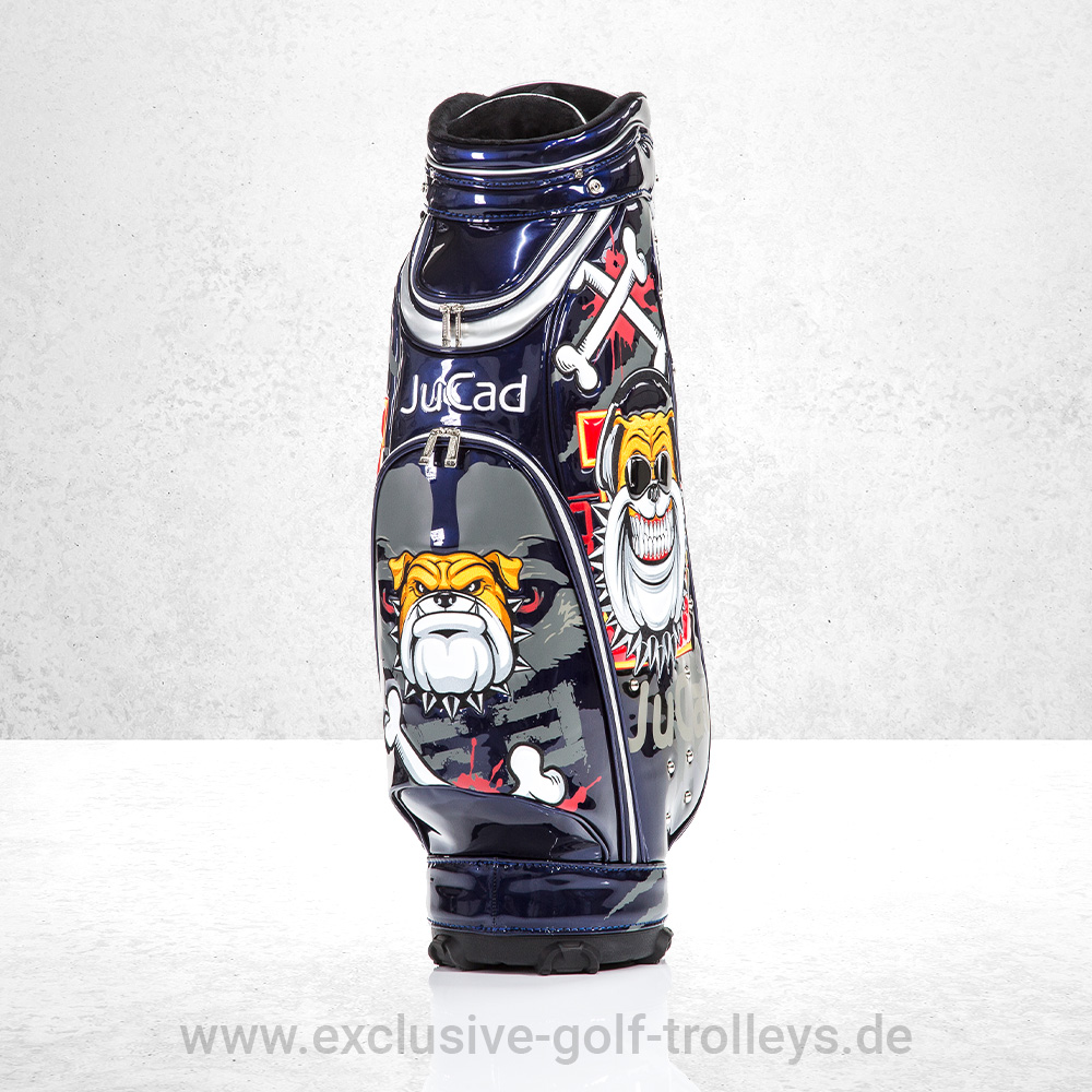 JuCad Golfbag Luxury Blau 6 JuCad Golfbag Luxury Pitbull Golftasche Luxury Limited Edition bestickt Luxusgolfbag blau