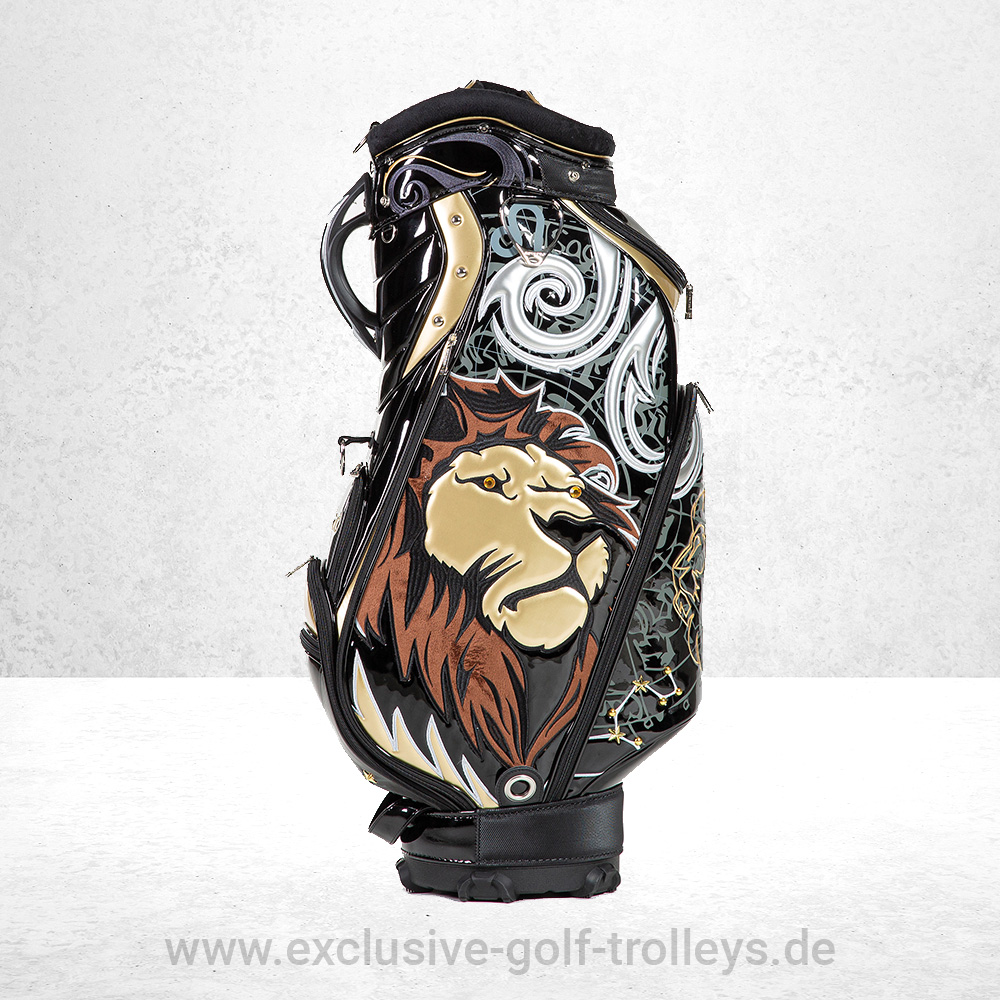 JuCad Carbon Travel 2.0 Spezial Golftrolley 13 JuCad Golfbag Luxury Lion Golftasche Luxury Limited Edition bestickt Luxusgolfbag