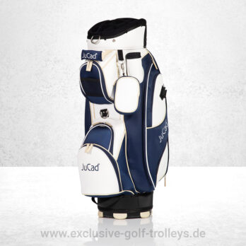 JuCad Golfbag Style Weiß Blau Lederoptik