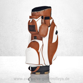 JuCad Golfbag Style Weiß Braun Lederoptik