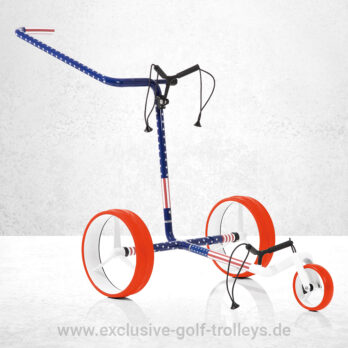 JuCad Carbon USA 3-Rad Golftrolley mit Tasche