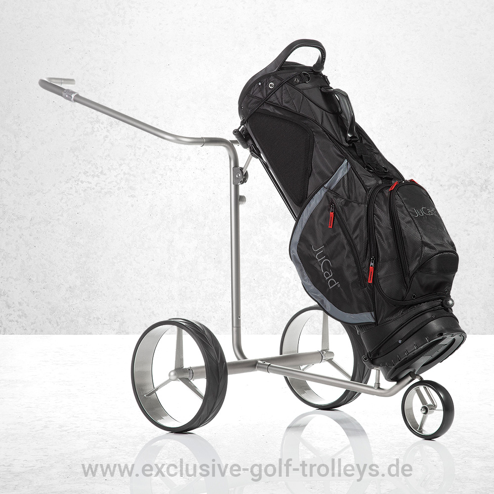 JuCad Drive SL Titan Travel eX 2.0 Golftrolley mit Fernbedienung 2 JuCad Drive SL Titan Travel 2.0 eX Golfcaddy Golftrolley Caddy E-Caddy E-Trolley Titanmatt Fernbedienung JuCad