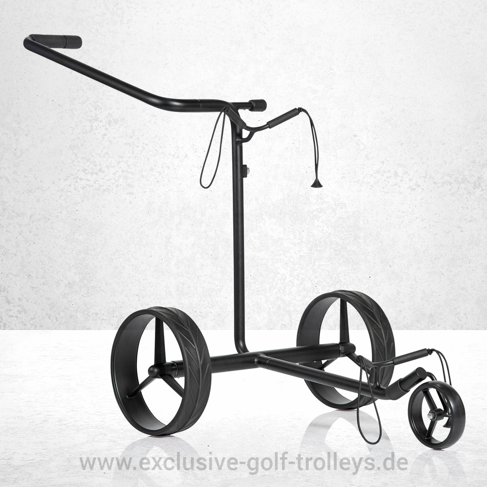 JuStar Black 1.0 Set 2 JuStar Black Series Golftrolley Trolley Caddy Golfcaddy Mattschwarz Elektrotrolley Elektrocaddy
