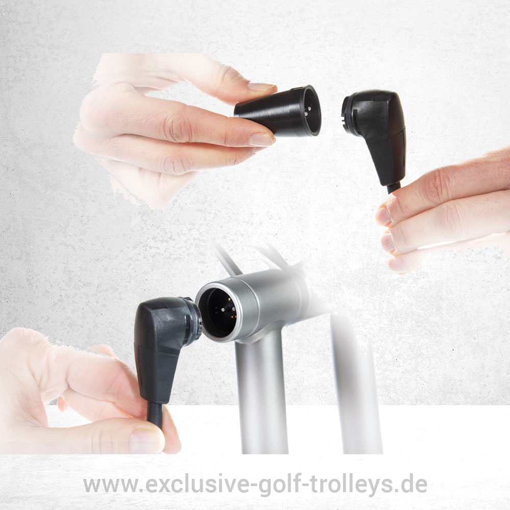 JuCad Phantom Titan 2.0 Golftrolley Black on Black 7 JuCad Phantom Titan 2.0 Magnetstecker Ladegerät Stecker Magnet