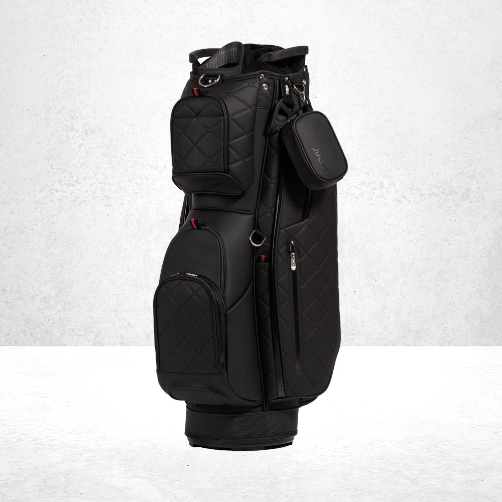 JuCad Golfbag First Class Schwarz 1 JuCad Golfbag First Class in Schwarz, Wasserabweisend, 14-fache Schlägerunterteilung, Gesteppte Optik,