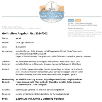 JuCad Drive light 1.0 Edelstahl Golftrolley