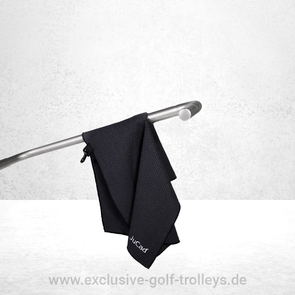 JuCad Microfaser Schlägertuch Golfhandtuch Schwarz 2 JuCad Funktions und Schlägertuch, JuCad Schlägertuch Microfaser mit Klipp