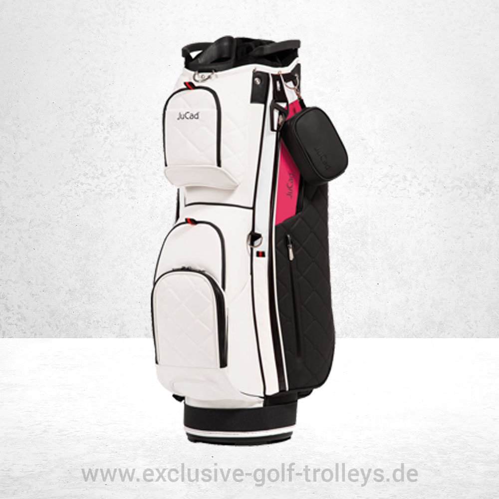 JuCad Golfbag First Class Dunkelblau 6 JuCad Golfbag first Class in Weiß Pink, Wasserabweisend, 14-fache Schlägerunterteilung, Gesteppte Optik,
