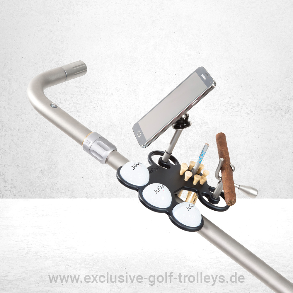 JuCad Tablet Schwarz 1 JuCad Tablet für Golfcaddy, Tablet für Caddy JuCad, JuCad Zubehör, Edelstahl JuCad, JuCad Ballhalter