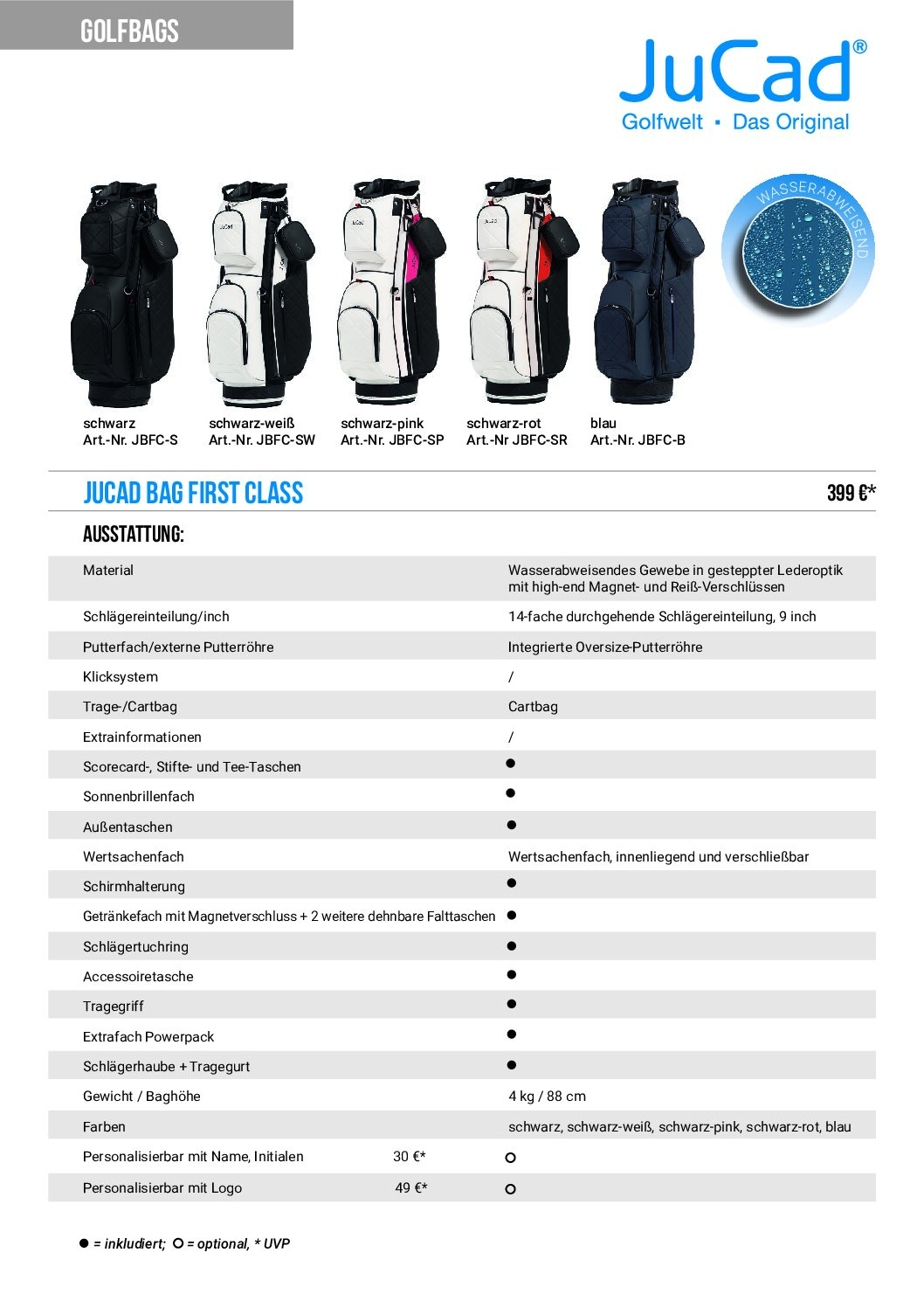 JuCad Golfbag First Class Dunkelblau 9 JuCad Golfbag First Class Dunkelblau – Bild 9