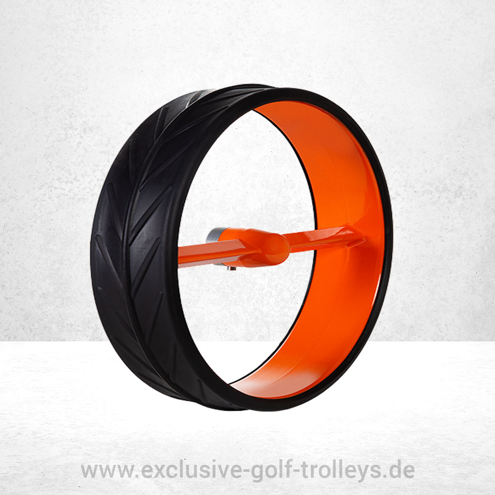 JuCad Ghost Titan 2.0 Golftrolley 22 JuCad Ghost 2-Speichen Felgen Orange mit Reifen Schwarz
