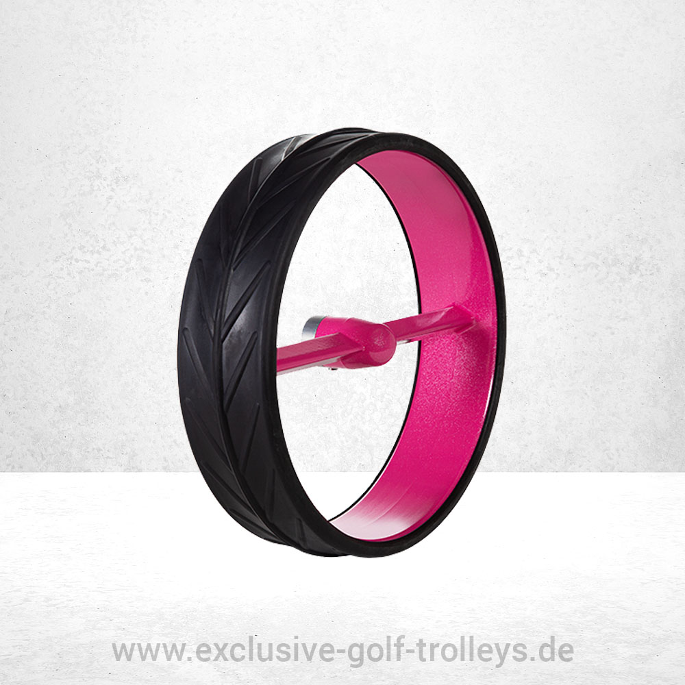 JuCad Ghost Titan 2.0 Golftrolley 21 JuCad Ghost 2-Speichen Felgen Pink mit Reifen Schwarz