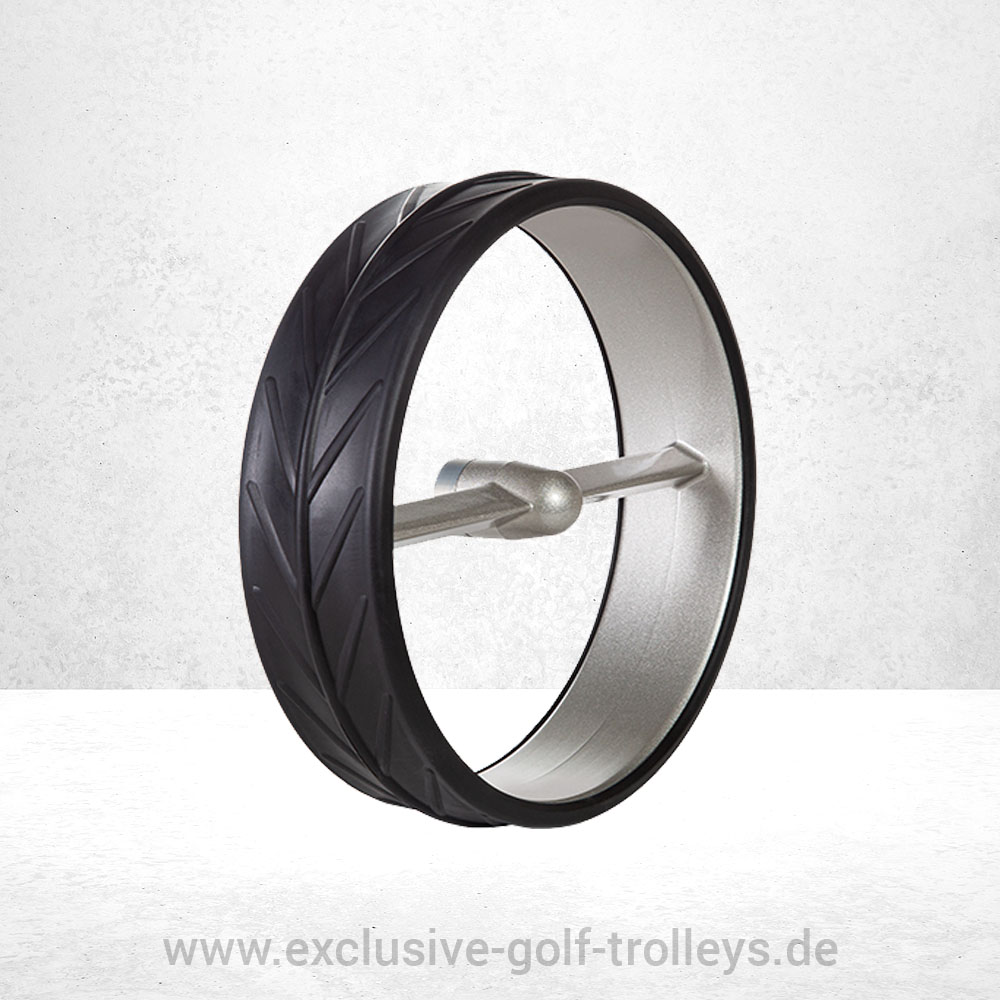 JuCad Ghost Titan 2.0 Golftrolley 18 JuCad Ghost 2-Speichen Felgen Titan matt mit Reifen Schwarz