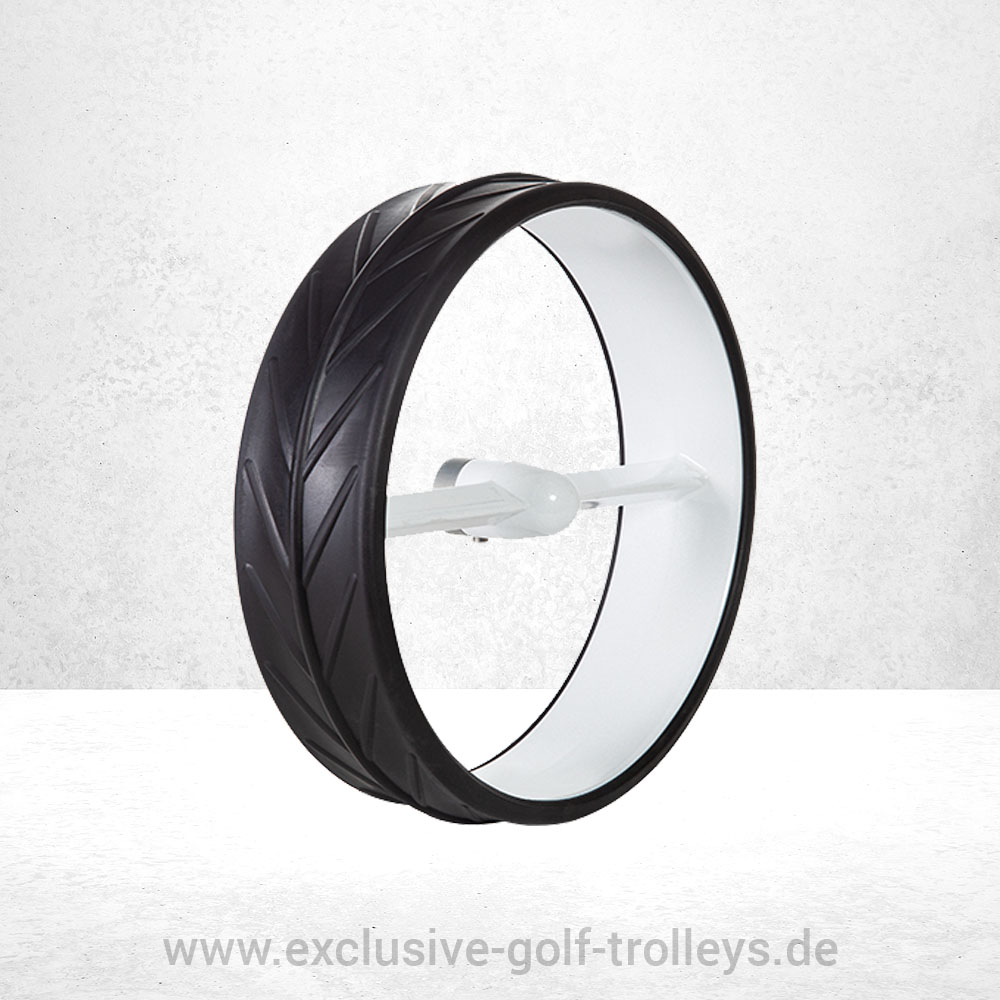 JuCad Ghost Titan 2.0 Golftrolley 17 JuCad Ghost 2-Speichen Felgen Weiß mit Reifen Schwarz