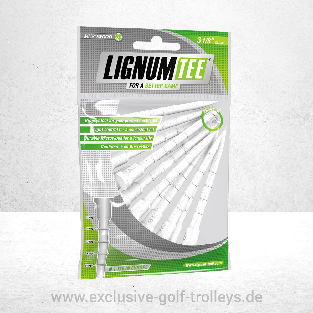 Lignum Tees 72 mm weiß 4 Lignumtee Tees Golftees Microwood Distance Distanz Weiß Höhe