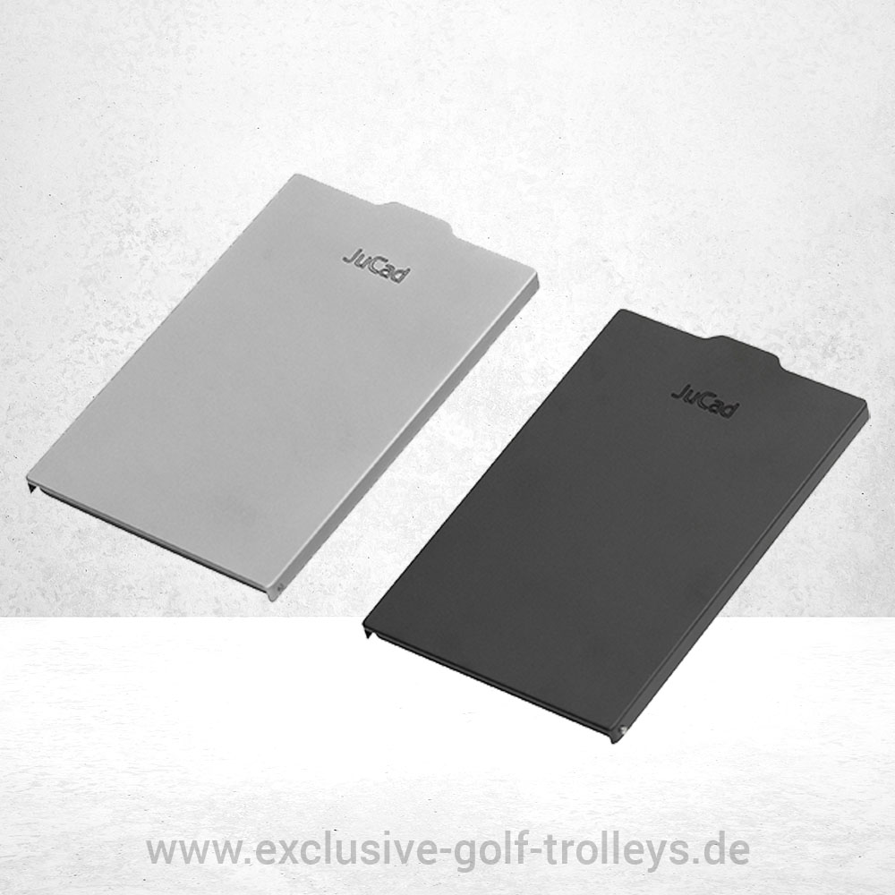 JuCad Abdeckung Scorekartenhalter Metall 1 JuCad Scorekartendeckel Metall, Schwarz, Titanfarben, JuCad Abdeckung Scorekartenhalter Metall,