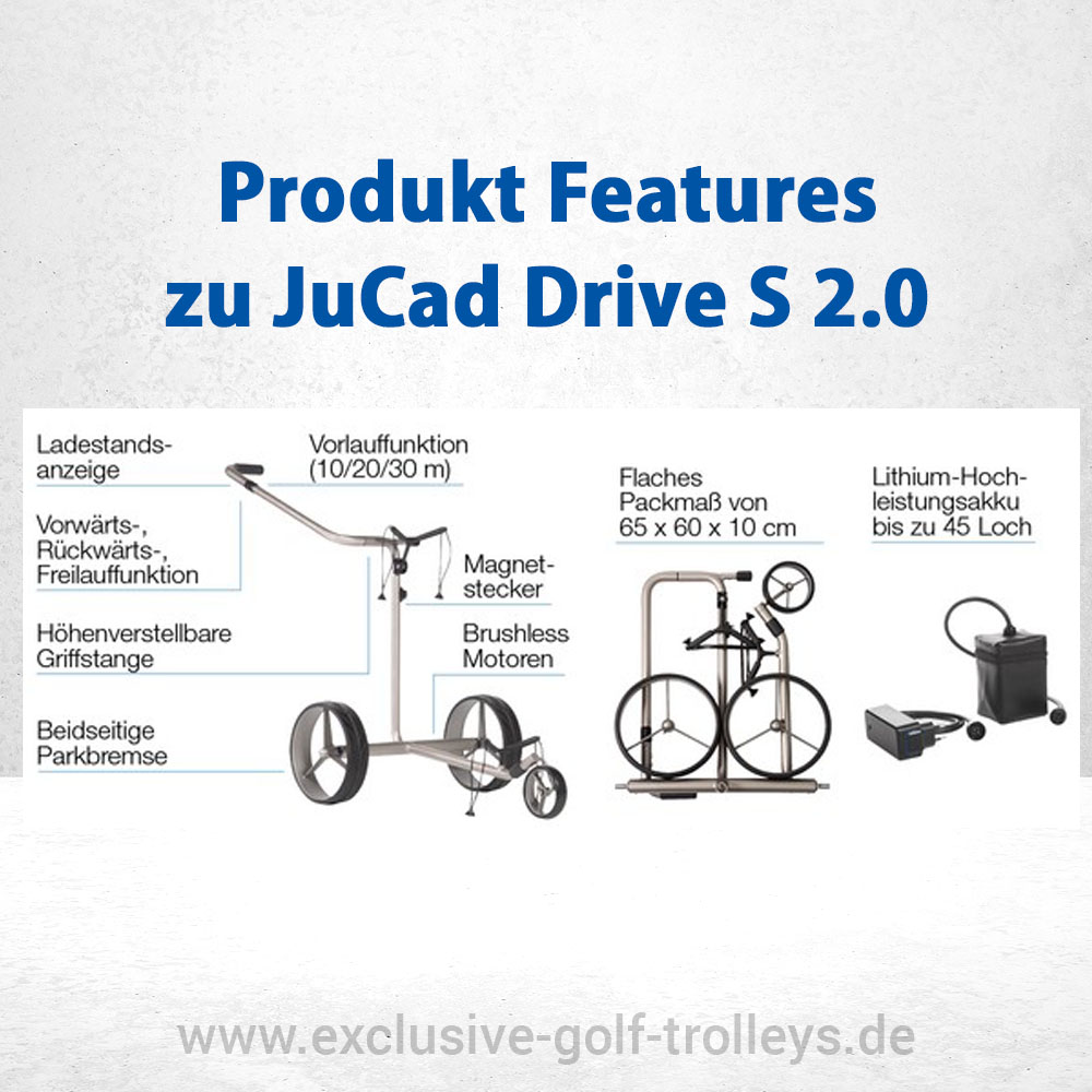 JuCad Drive S 2.0 Golftrolley Komplett Set 4 JuCad Drive S 2.0 Herbst 2023 Aktion, JuCad Golftrolley, JuCad Golfcaddy, Aluminium Titan matt Lackierung Caddy Golfcaddy JuCad Golfschirm Scorekartenhalter Griffschutz Trolleytasche