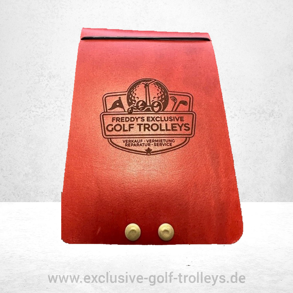 Scorekartenmappe personalisiert Leder 3 Scorekartenmappe aus Leder, personalisiert, Stifthalter genietet, viele Farben, Logo und Text, Golfclub, Clubmannschaft