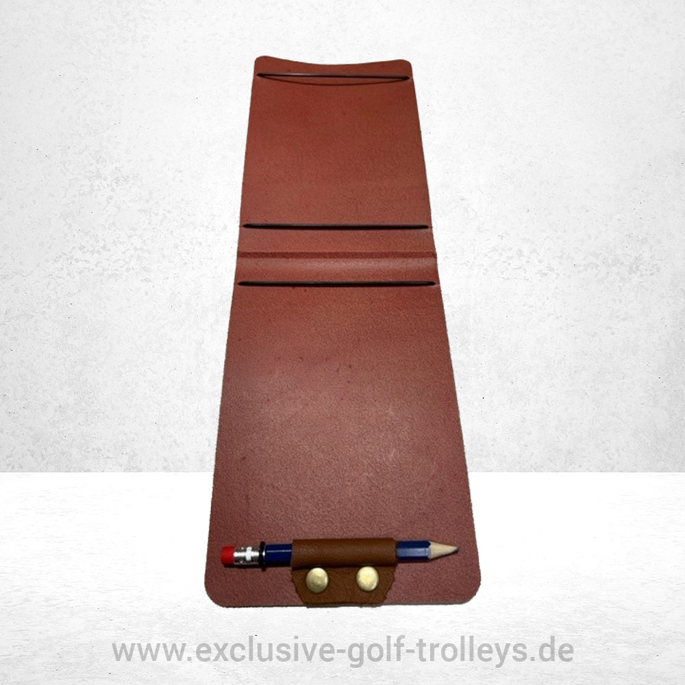 Scorekartenmappe personalisiert Leder 4 Scorekartenmappe aus Leder, personalisiert, Stifthalter genietet, viele Farben, Logo und Text, Golfclub, Clubmannschaft