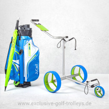 JuStar SILVER Golftrolley Set incl. Golfbag „Manager Aquata“