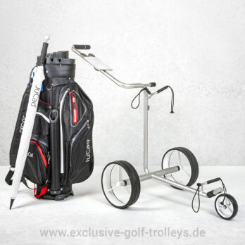JuStar SILVER Golftrolley Set incl. Golfbag „Manager Aquata“
