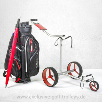 JuStar SILVER Golftrolley Set incl. Golfbag „Manager Aquata“