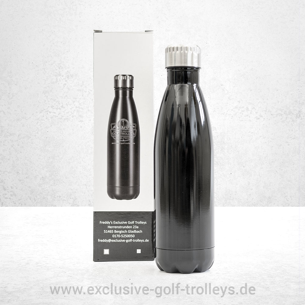 Edelstahl Trinkflasche 4 Freddys exclusive Golf Trinkflasche Edelstahl, 500 ml, Edelstahl Version,