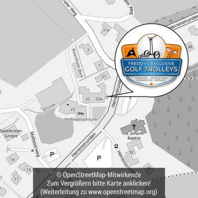 Anfahrtskarte Freddy's Exclusive Golf Trolleys Anfahrtskarte Freddy's Exclusive Golf Trolleys
